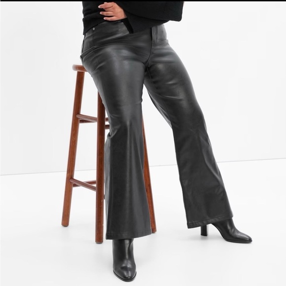 GAP Pants - GAP 70s vegan leather flare size 16 short NWT